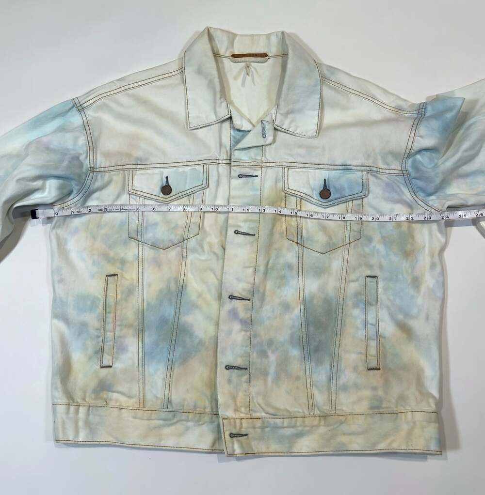 Free People Denim Trucker Jean Jacket Tie Dye Liberty Wash Oversized - XS - Picture 7 of 7